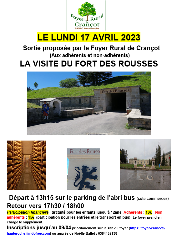 Affiche visite fort des Rousses 17 avril 2023