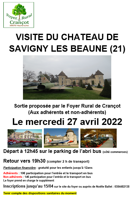 visite Savigny les Beaune 27 avril 2022