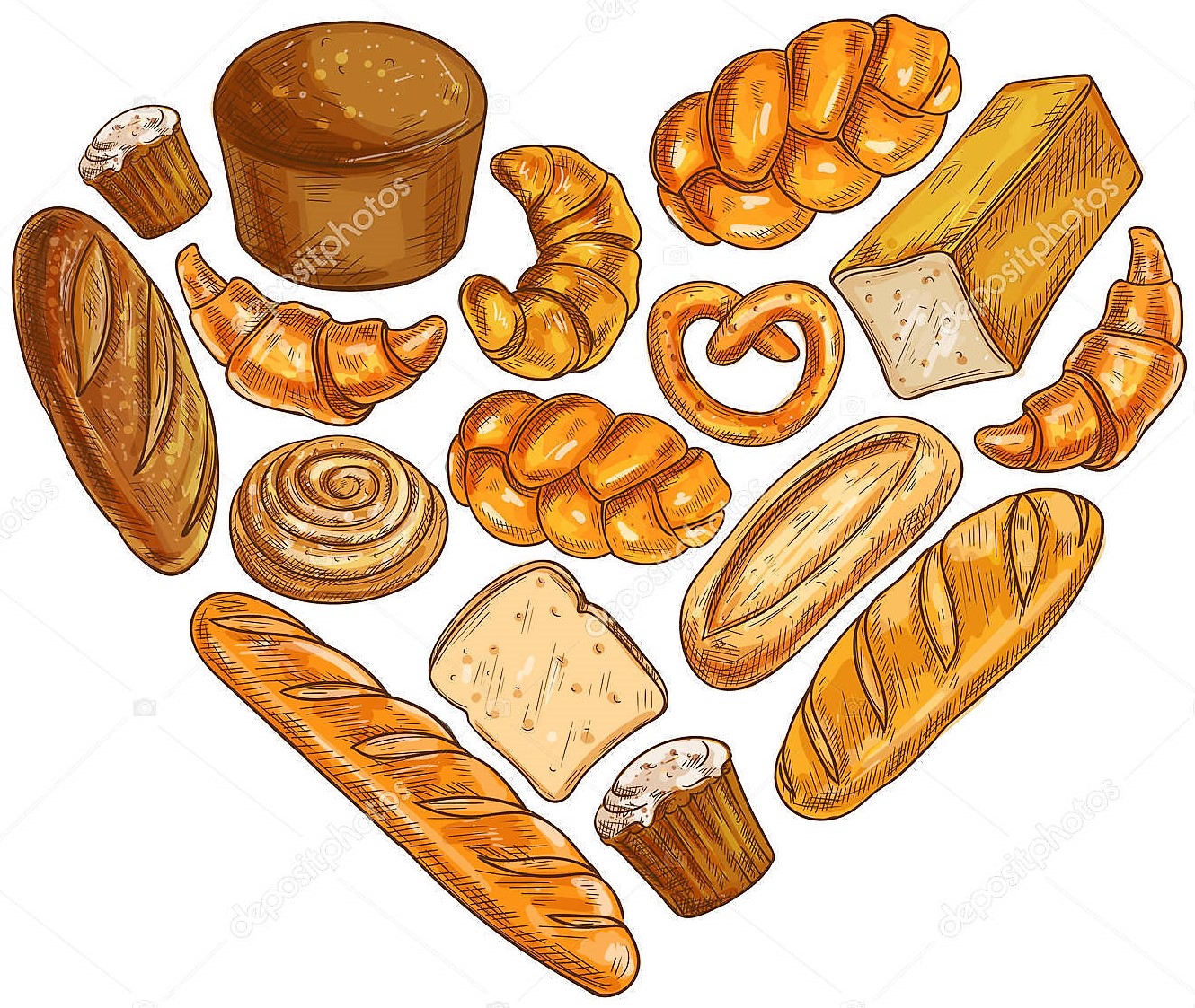 depositphotos 138771580 stock illustration bakery bread poster in heart